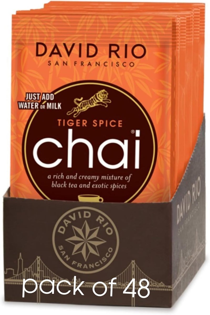 David Rio Tiger Spice Chai Tea Latte Mix - Pack of 48 - Image 1